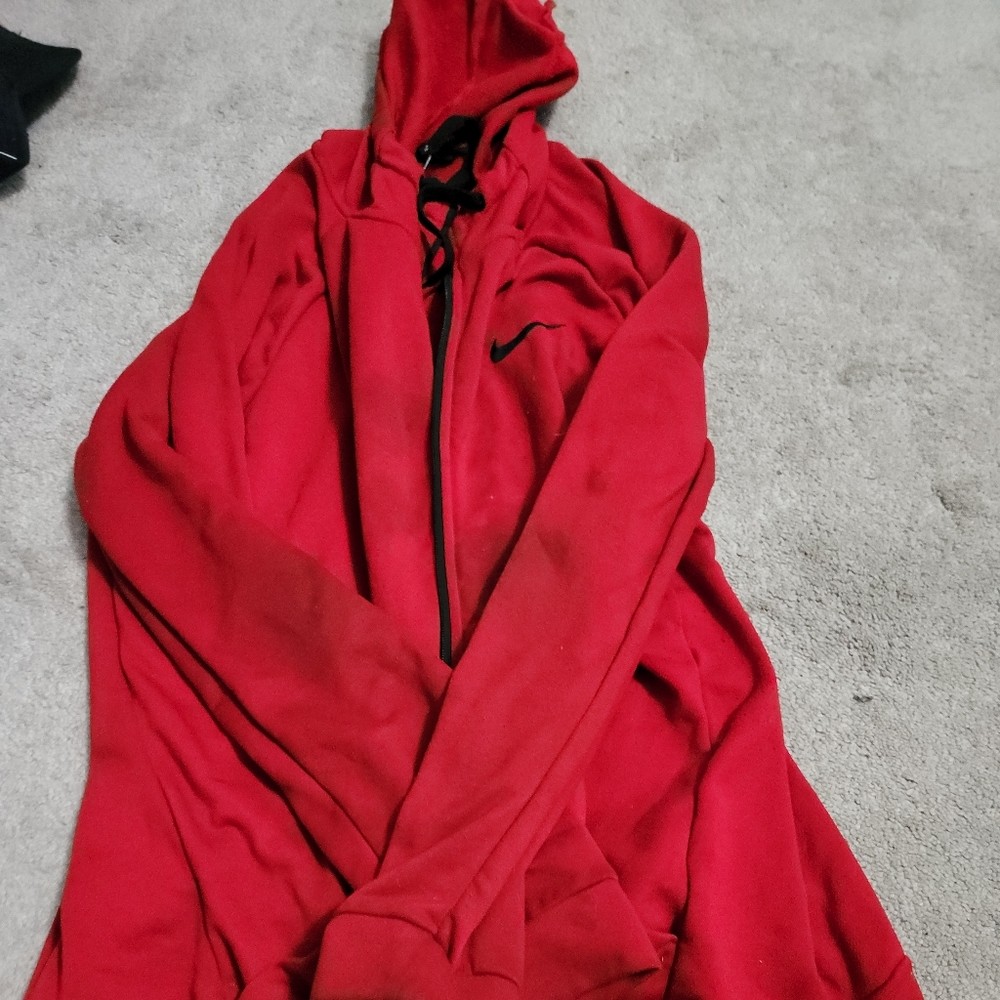 Nike Red dri fit xxl hoodie with black zipup